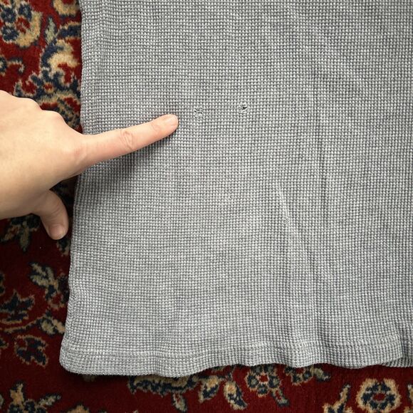 Vtg 90s The Disney Tigger Waffle Knit Henley Shirt Large Long Sleeve Gray - Picture 6 of 8